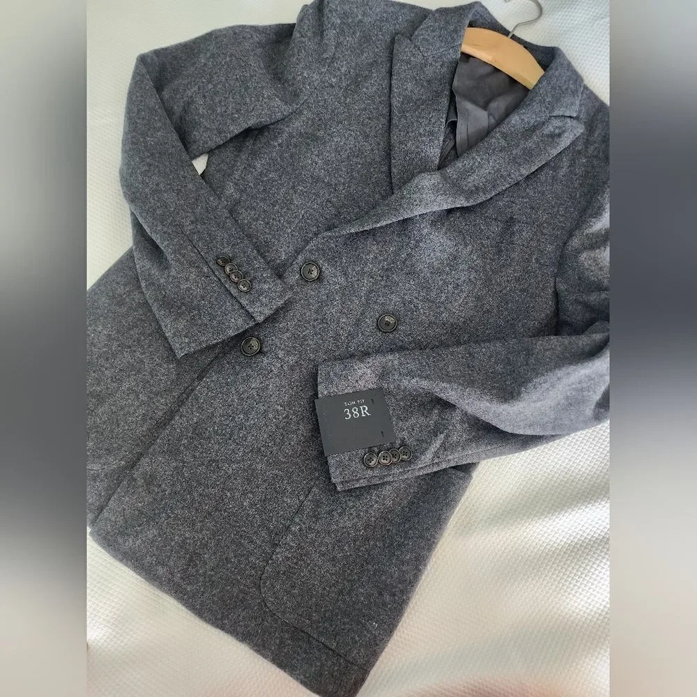Banana Republic Charcoal Blazer Wool Blend New